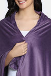 Zivame Velour Sleep Shrug - Purple Pennat — thumbnail 5